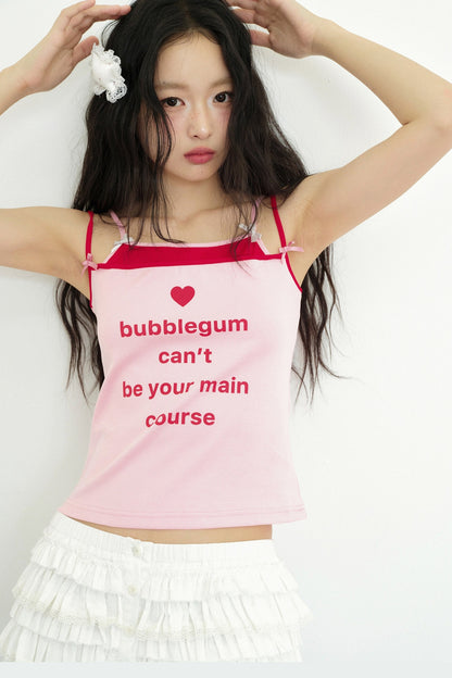 Text Cotton Knit Cami