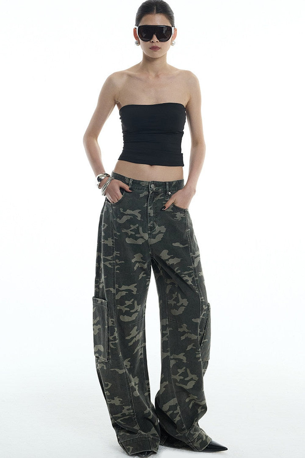 Pantaloni cargo scimitarra mimetici