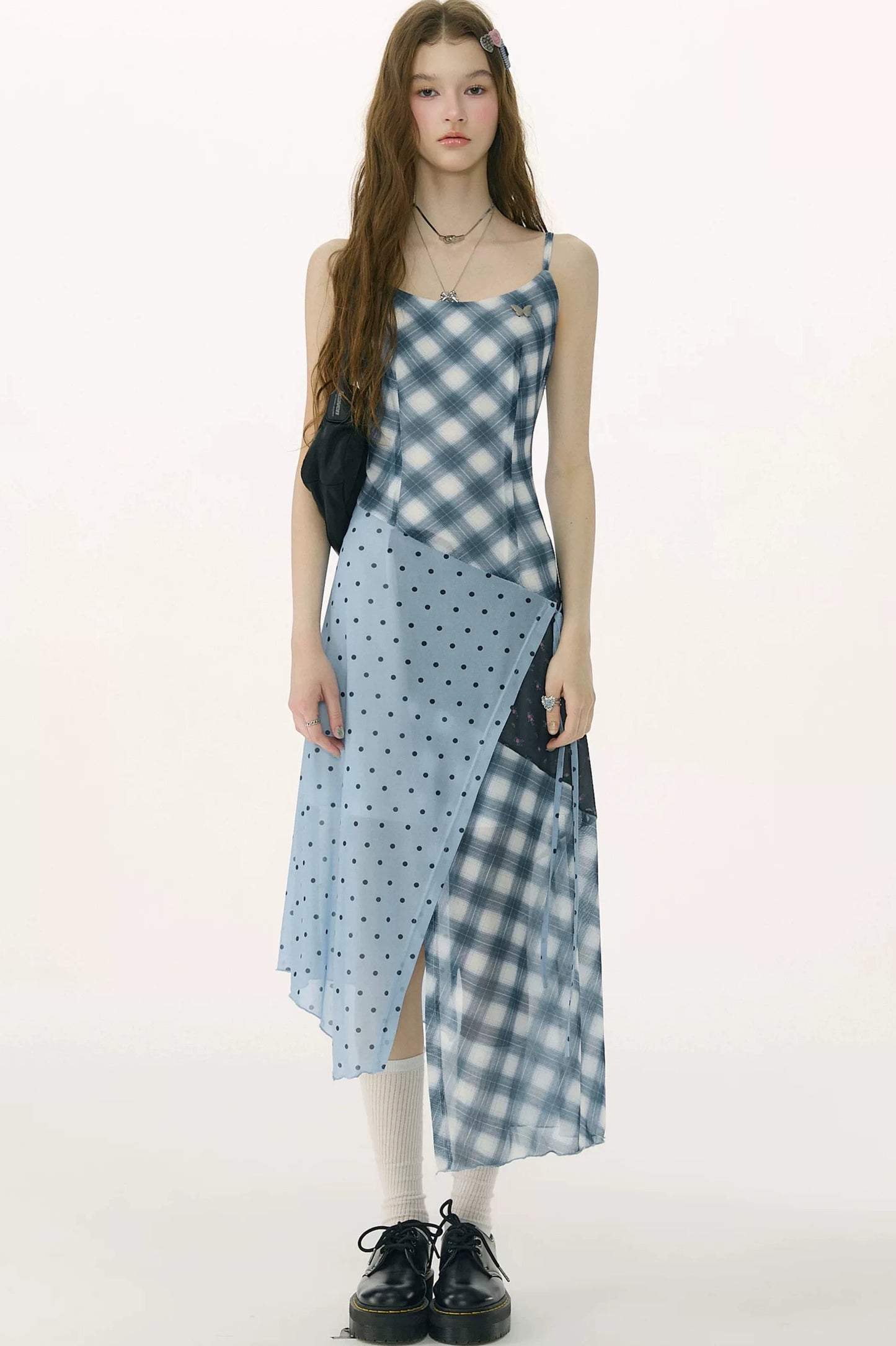 Mist Blue Polka Dot Dress