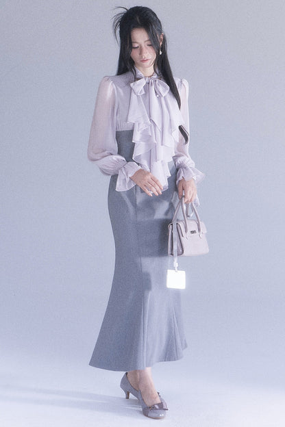 High-Waisted Ruffle Mermaid Dress