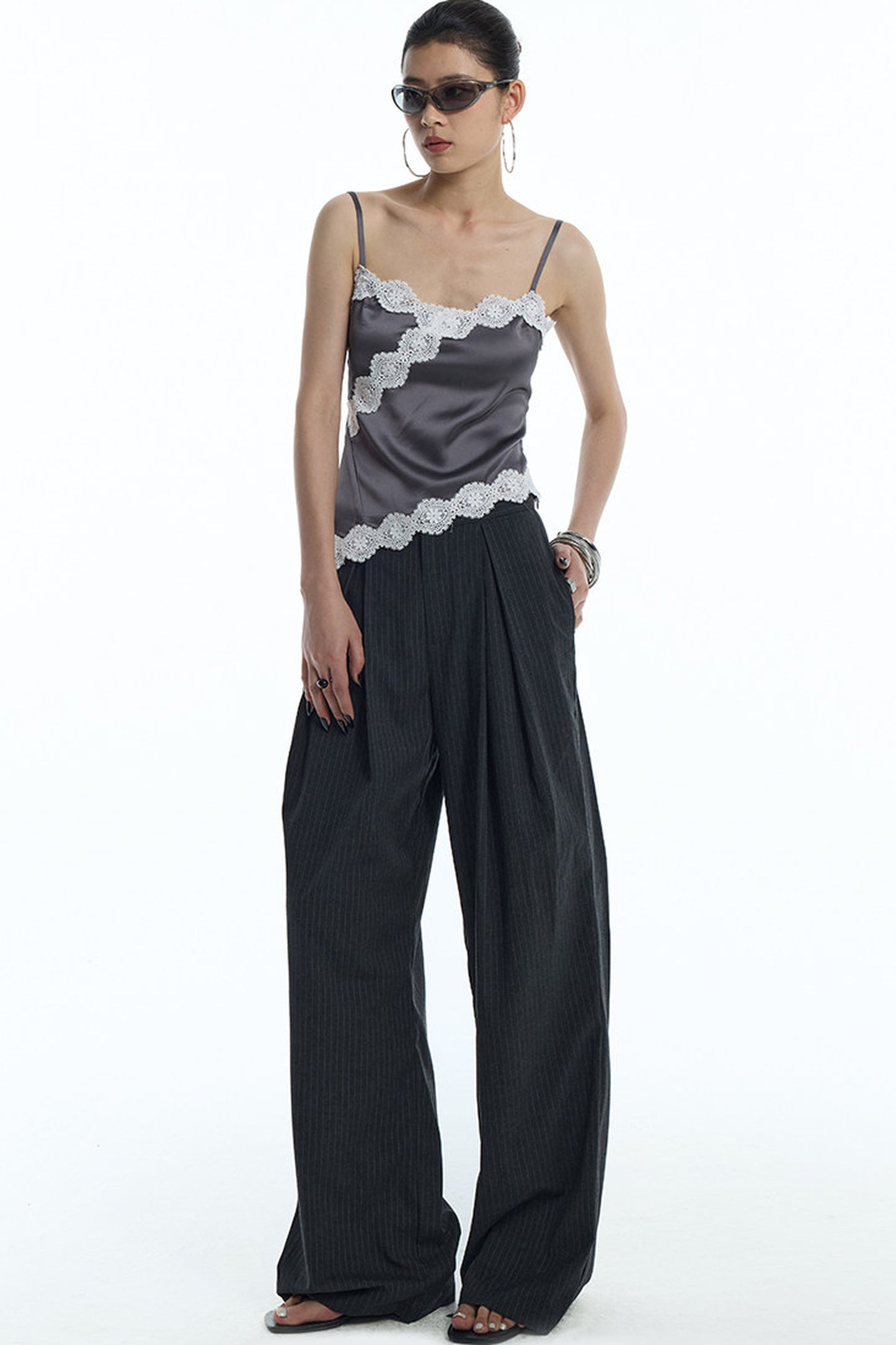 Asymmetrical Hem Lace Camisole