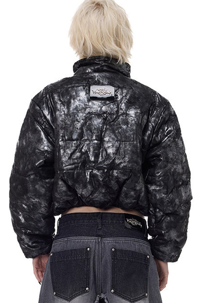 Y2K Space Black Silver Double Zipper Jacket