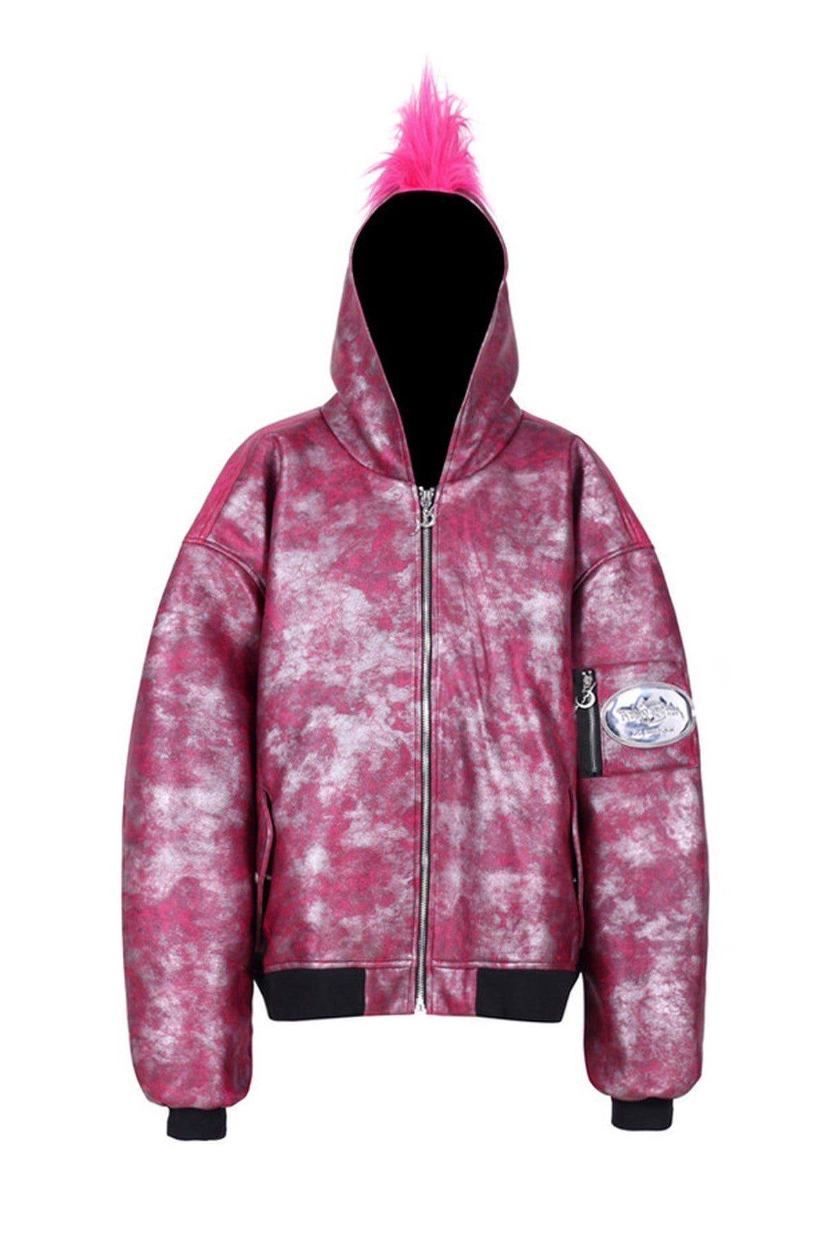 Oversized Acid Wash Bomber Jacket