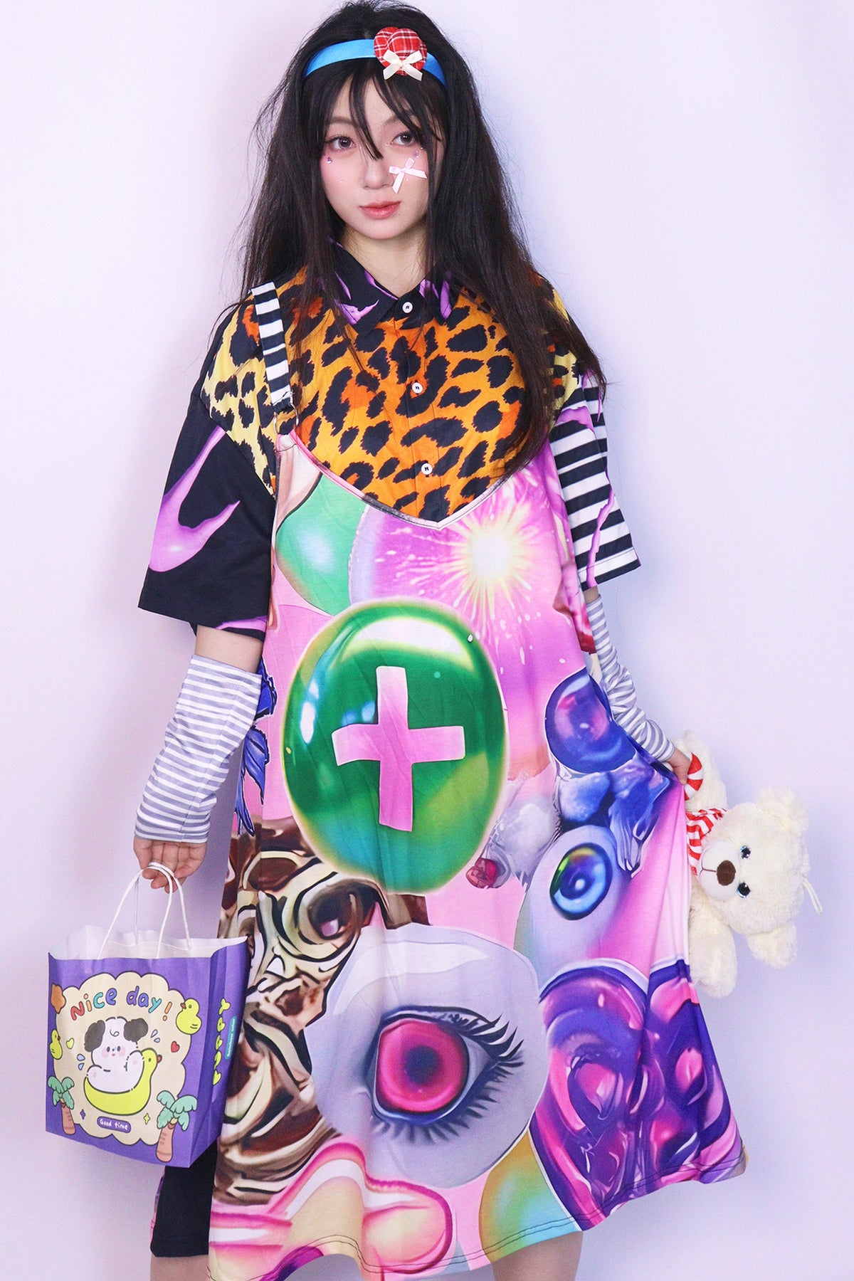 Subculture Printed Suspender Dress