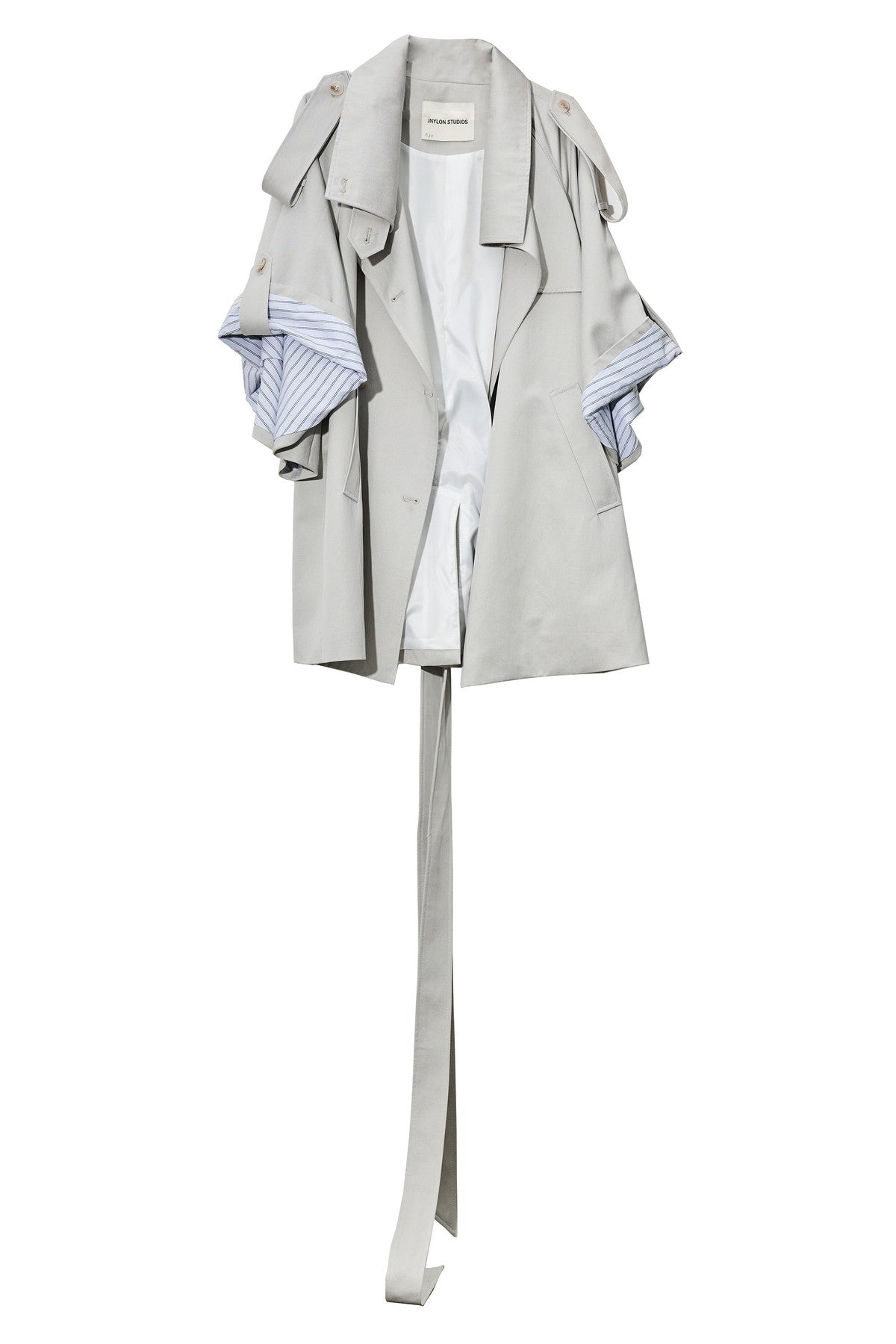Cape-Style Wide-Sleeve Silhouette Trench Coat