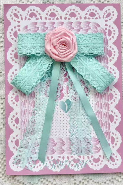 Rose Lace Bow Hair Clip