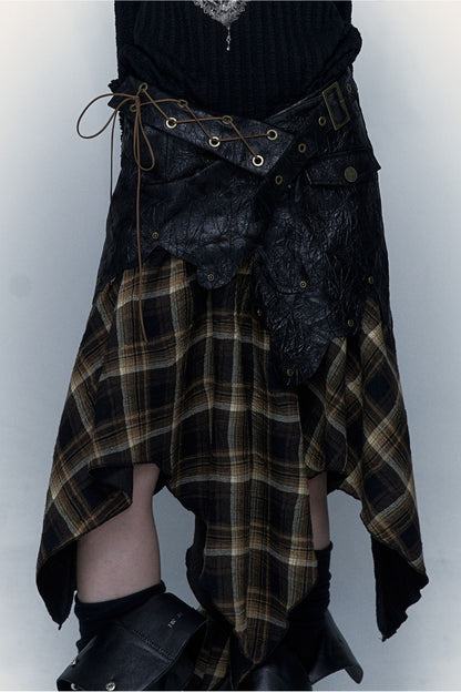 Dark Punk Patchwork Skirt