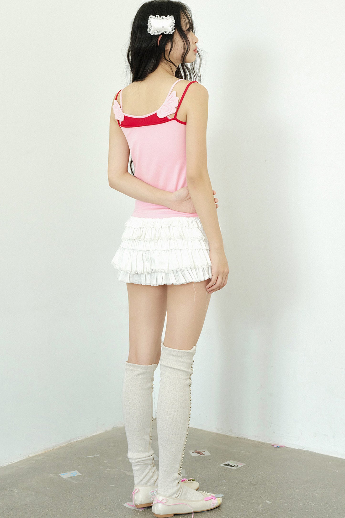 Text Cotton Knit Cami