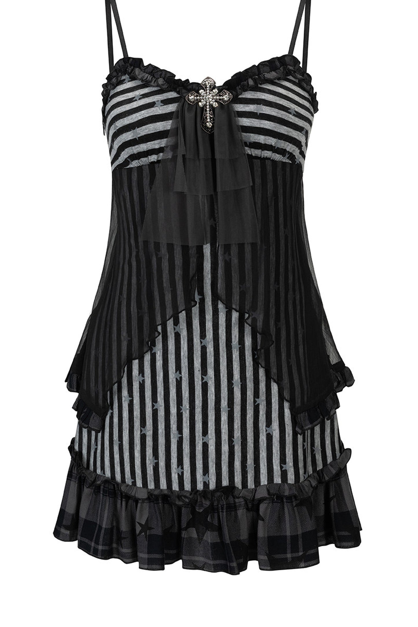 Chiffon Lace Ruffled Dress