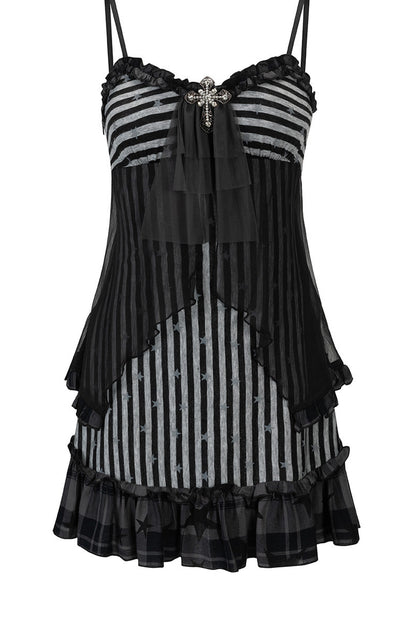 Chiffon Lace Ruffled Dress