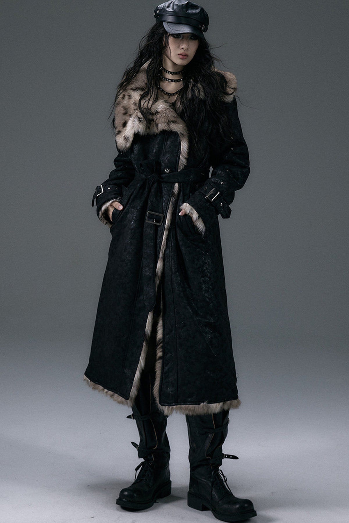 Reversible Suede Leopard Fur Coat