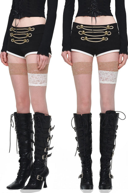 Low-Waist Layered-Look Woolen Shorts