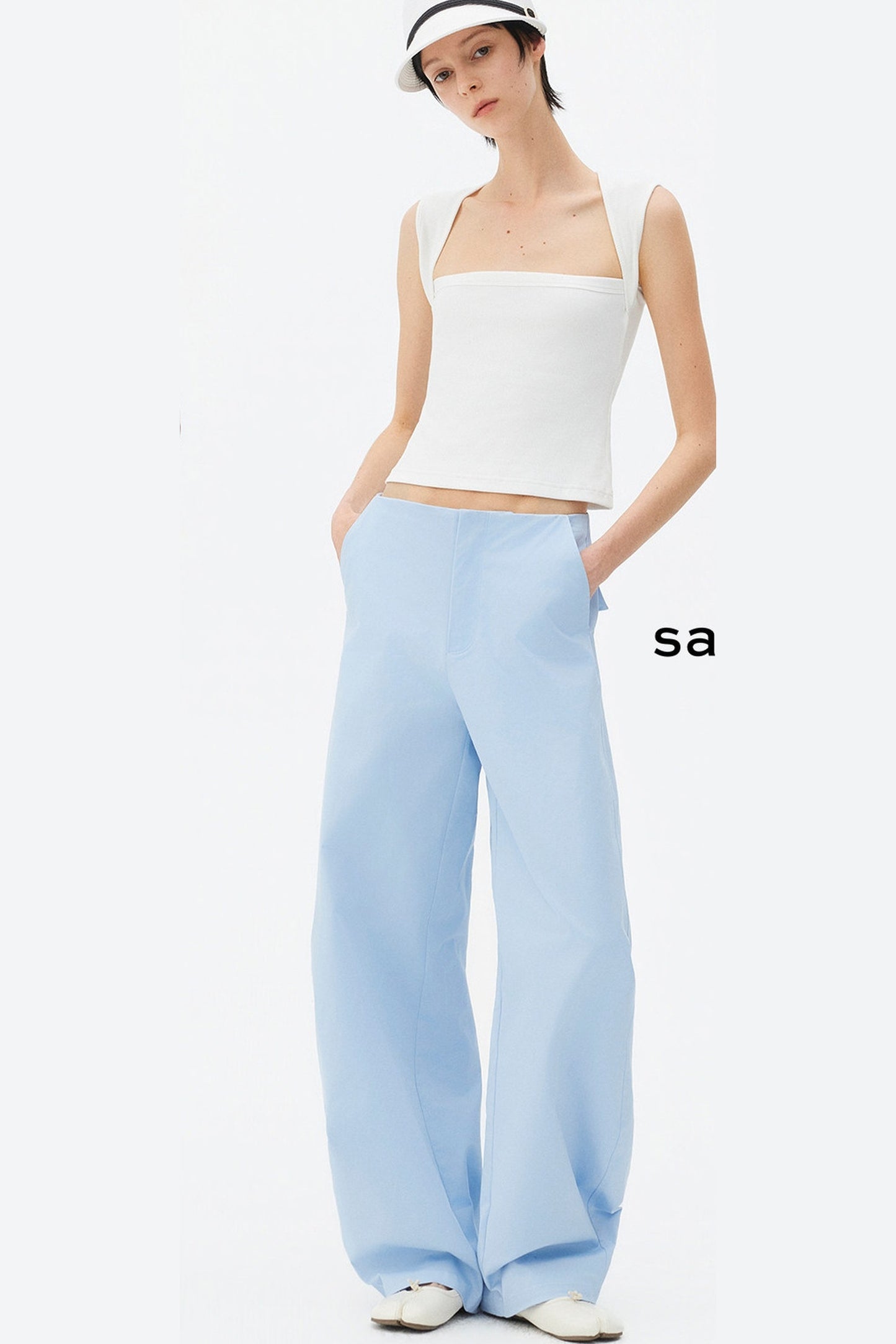 Square Neck Sleeveless Knit Tank Top