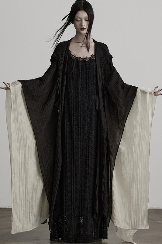 Oversized Detachable Wide Sleeve Hooded Jacket