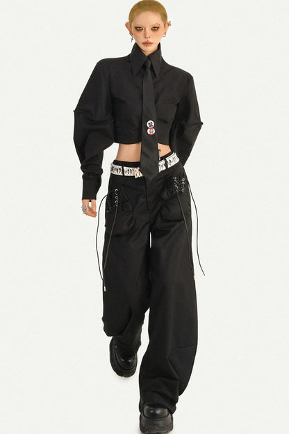 Dark Style Lace-Up Shirt