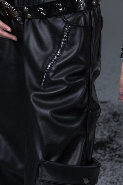 Street Punk Lantern Leather Pants