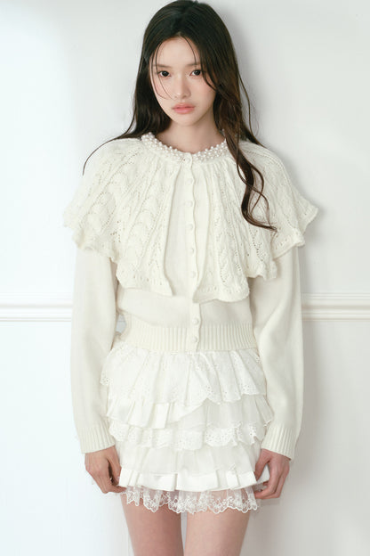 High-Waisted Puffy Multi-Layer Hollow Cake Skirt