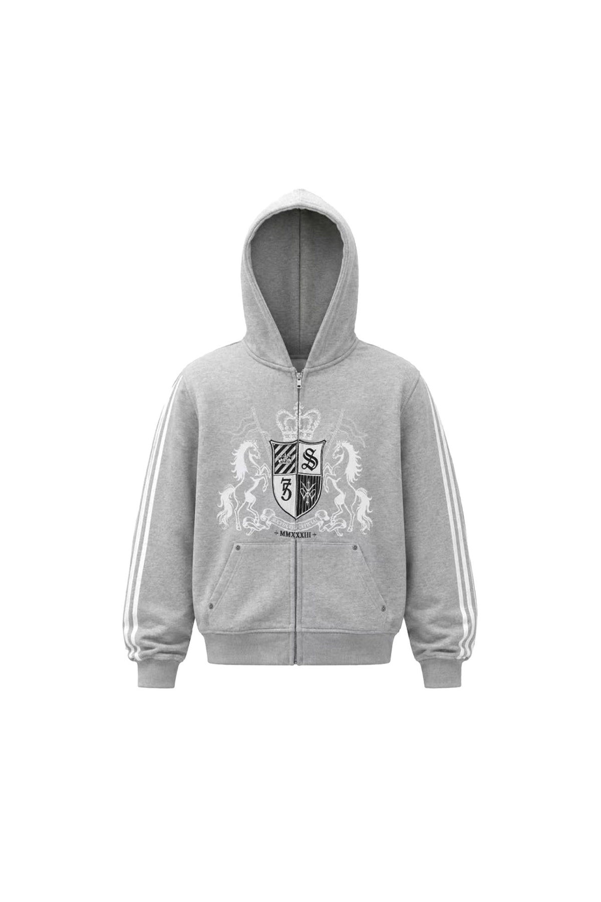 Embroidered Zip-Up Hoodie