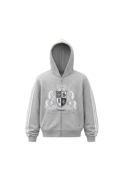 Embroidered Zip-Up Hoodie