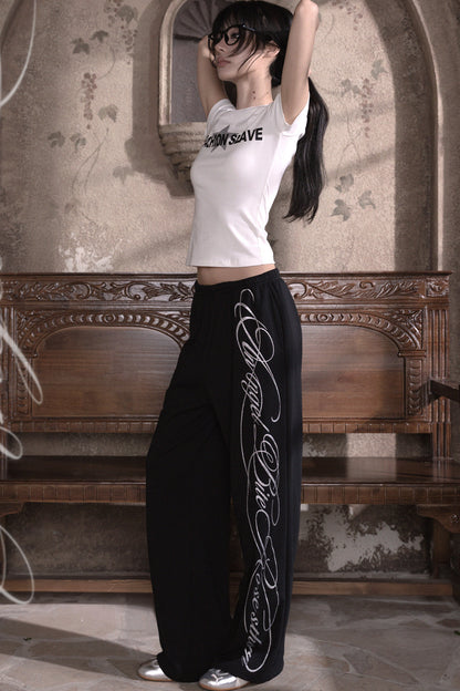 Silver Glitter Print Short T-Shirt