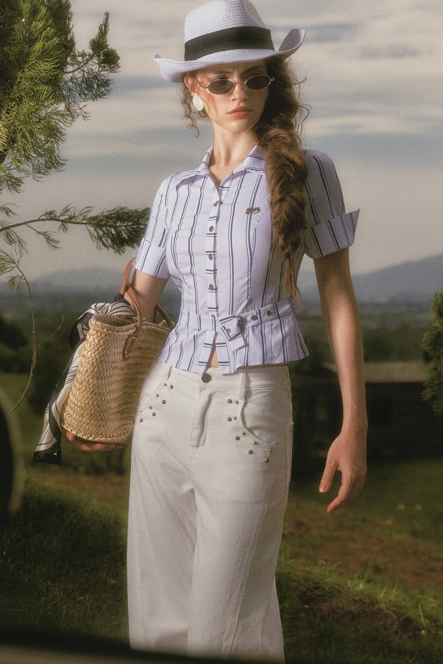 Striped Shirt and White Jeans Set-Up