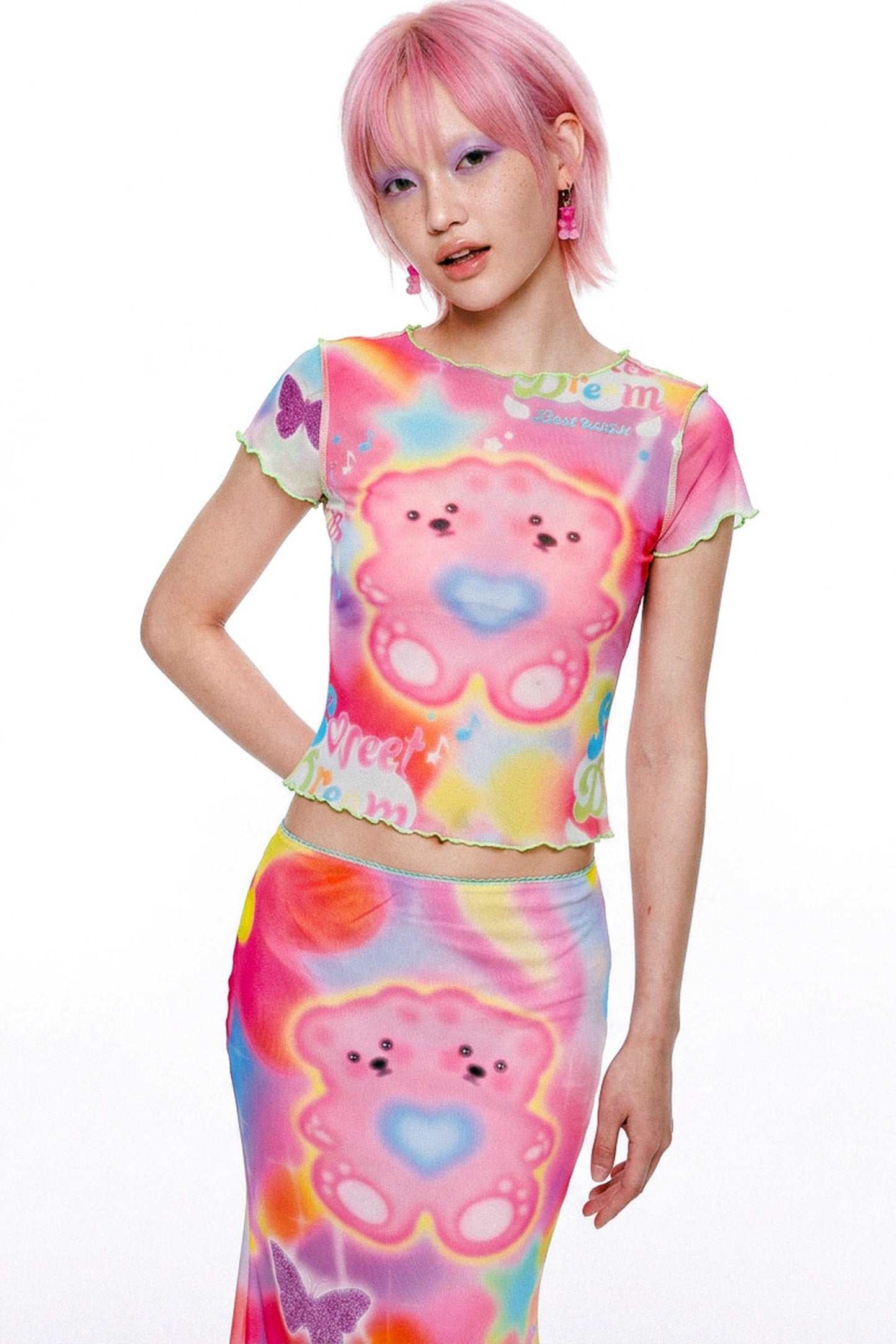 Dopamine Rainbow Mesh Dress