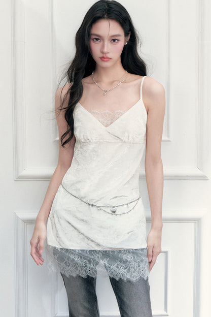 Eyelash Lace Patchwork Layered Camisole