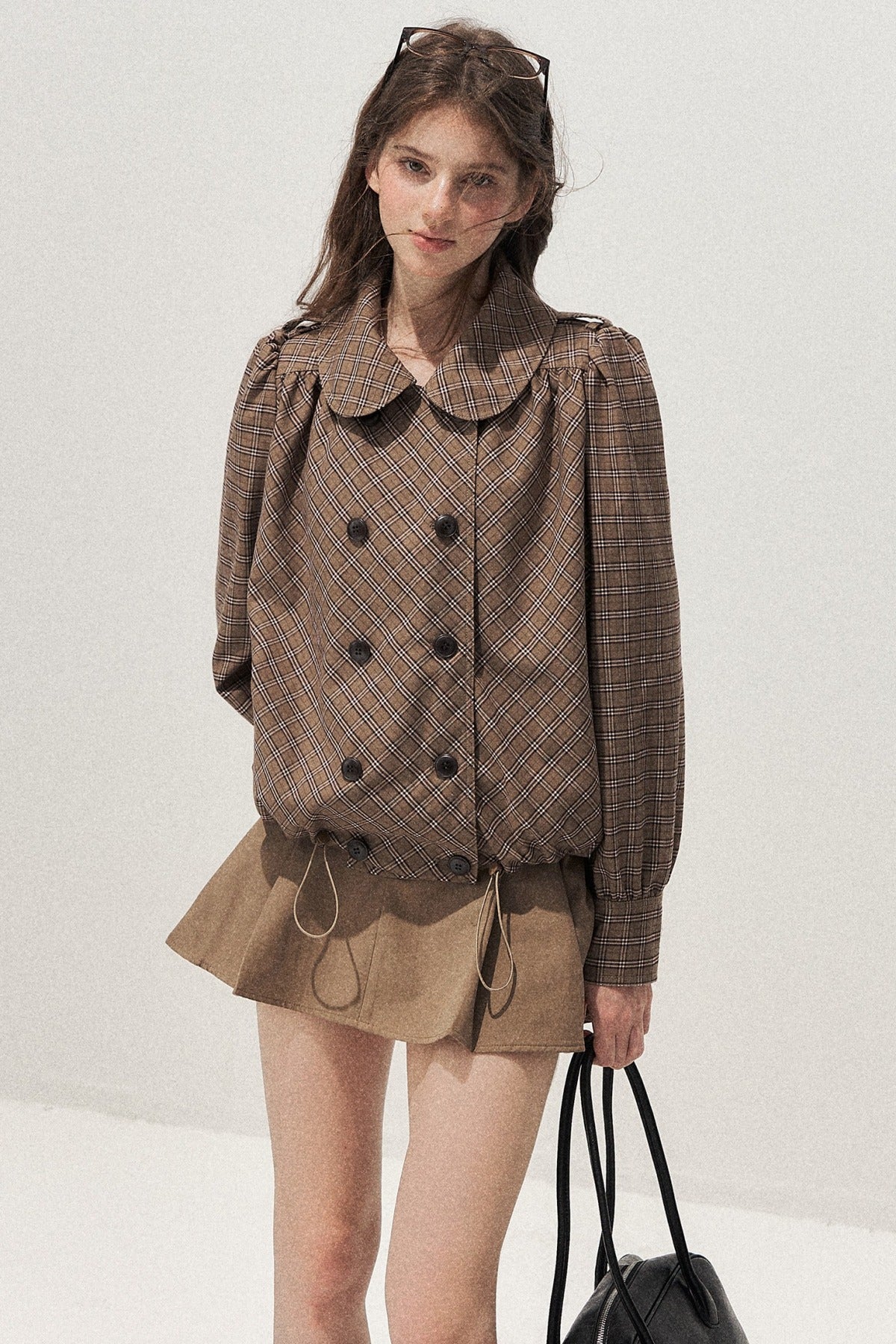 Polka Trench Coat and Skirt Set-Up
