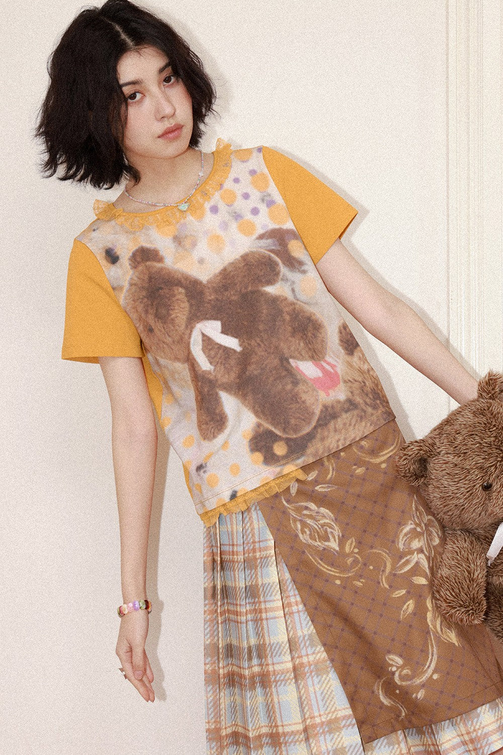 Polka Dot Bear Lace Tee