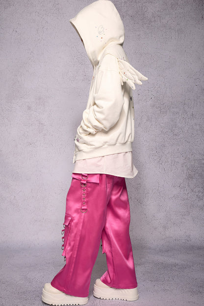 Angel Wings Sticker Print Hoodie Jacket