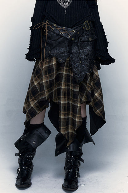 Dark Punk Patchwork Skirt