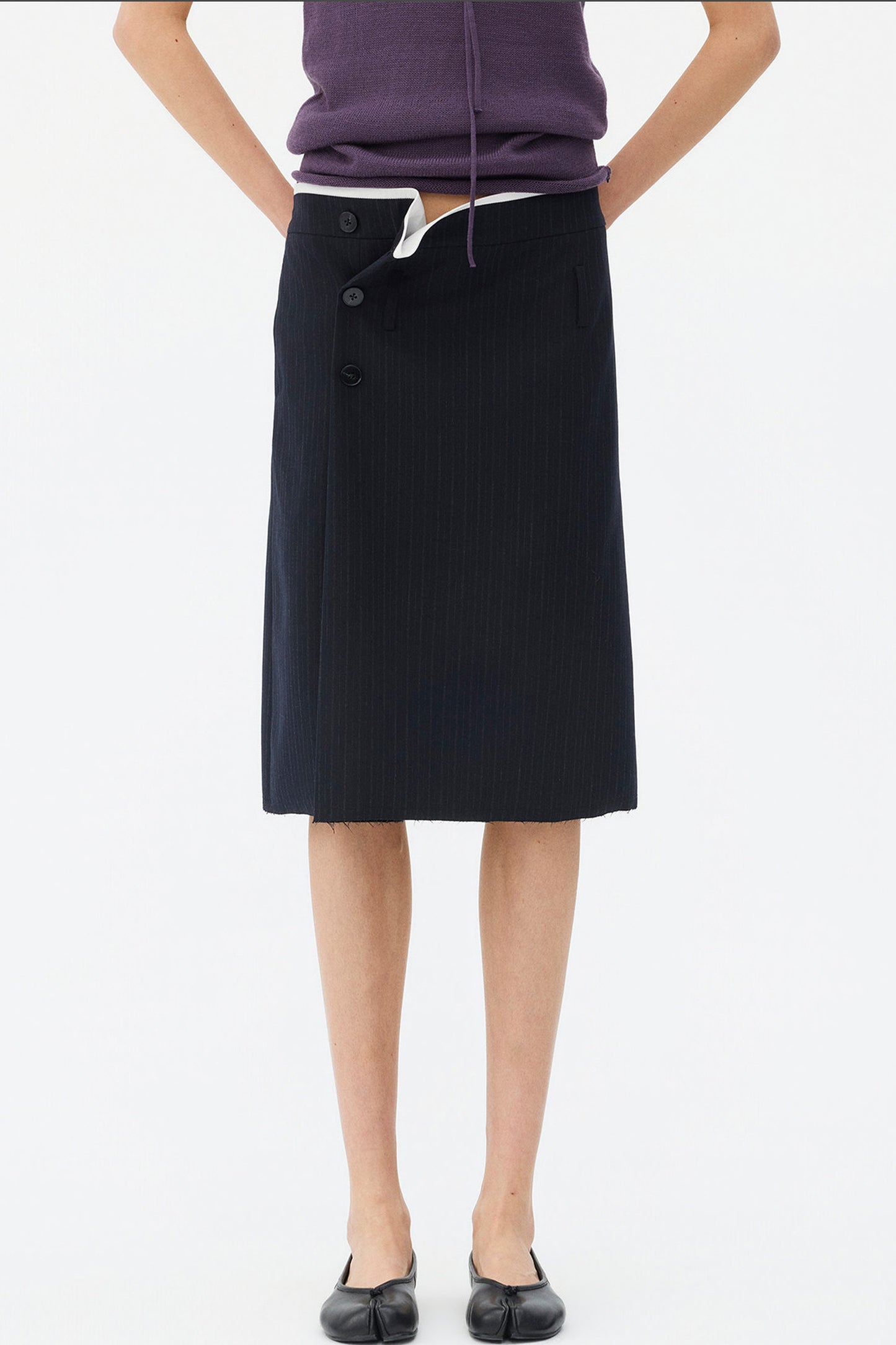 Deconstructed Asymmetrical Slit Skirt