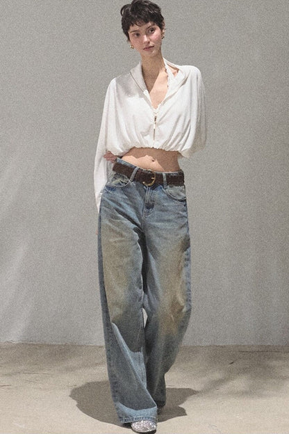 Cooling Batwing Sleeve Blouse and Skirt Set