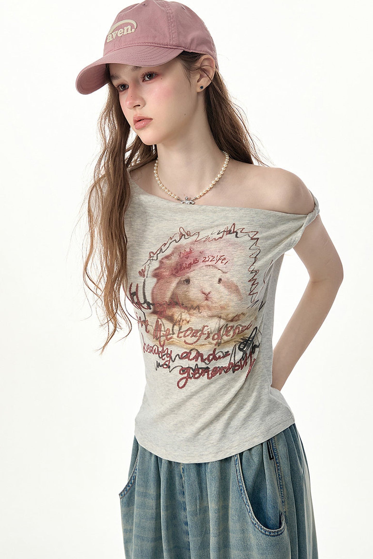 Rabbit Print Short-Sleeve T-Shirt