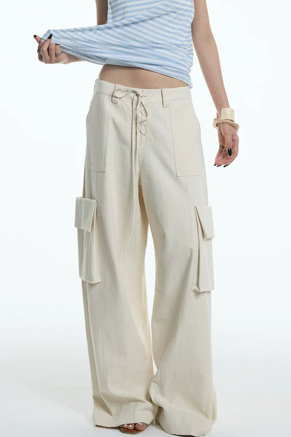 Oatmeal Curved Blade Cargo Pants