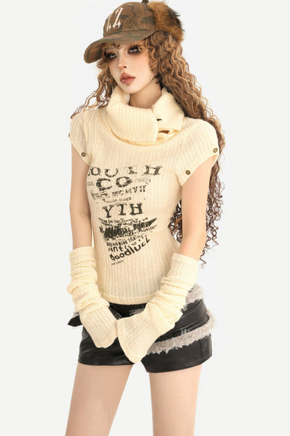Top in maglia Milk-Cool Molly con collo a mezza altezza