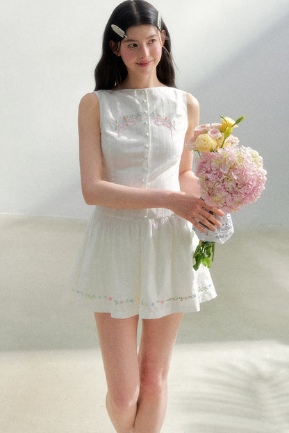 White Embroidered Summer Dress