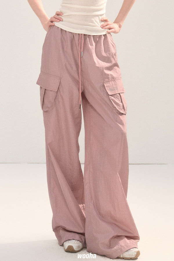 Shimmer Wide Leg Cargo Pants