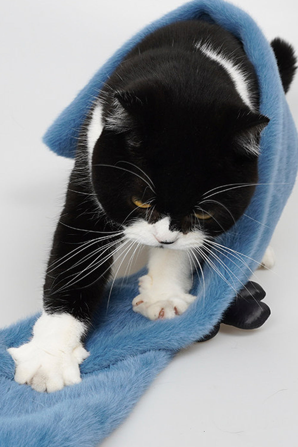 Floral Patchwork Blue Plush Scarf