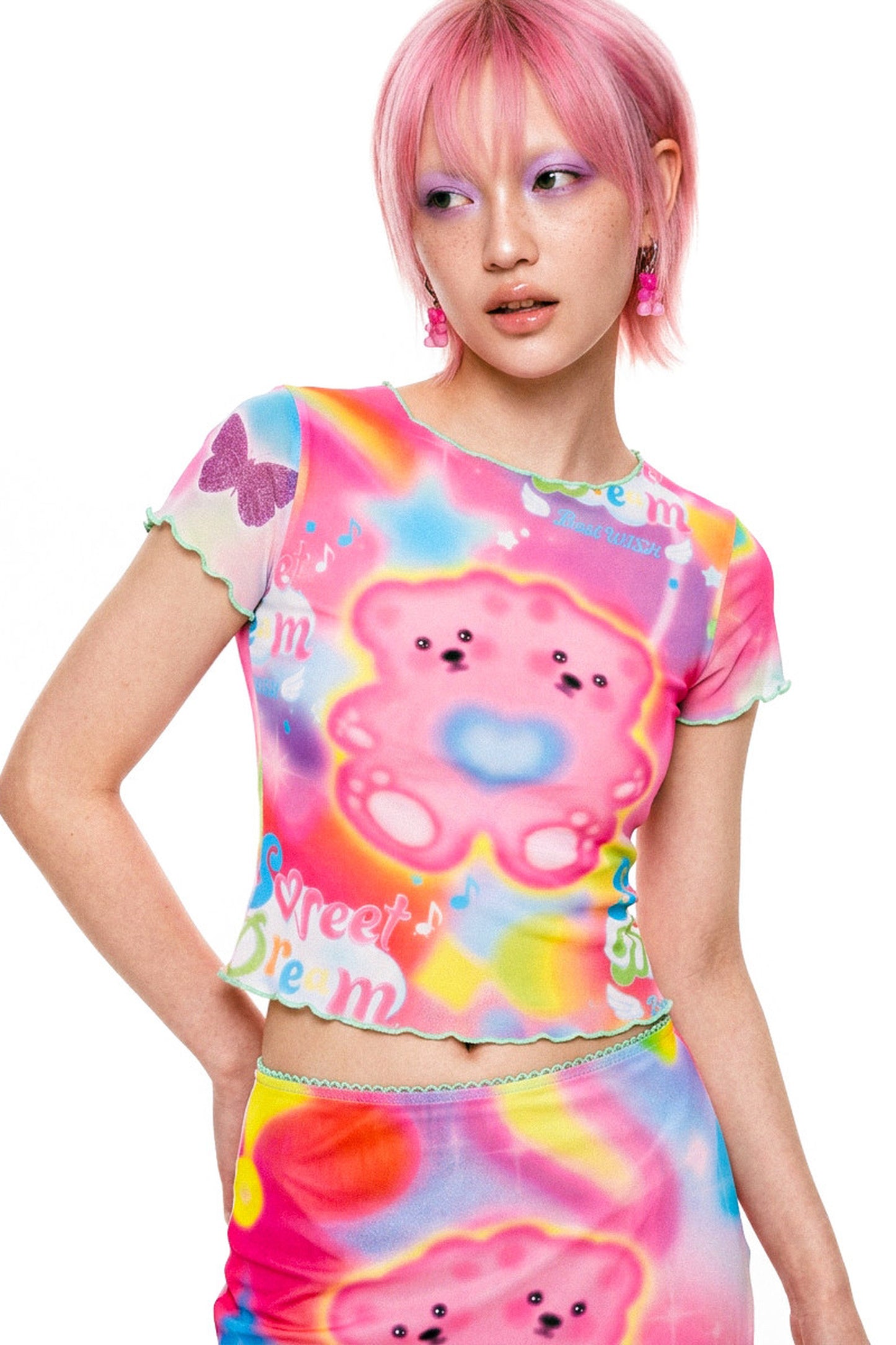 Dopamine Rainbow Mesh Dress