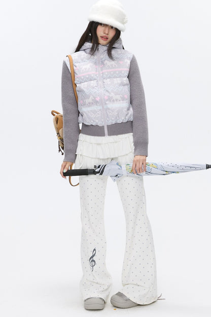 Fair Isle Sweater Down Coat