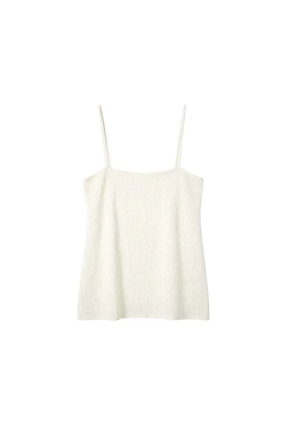 Off-White Wool Jacquard Camisole