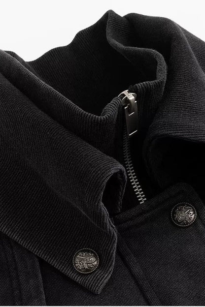 Distressed Knit Double Collar Jacket