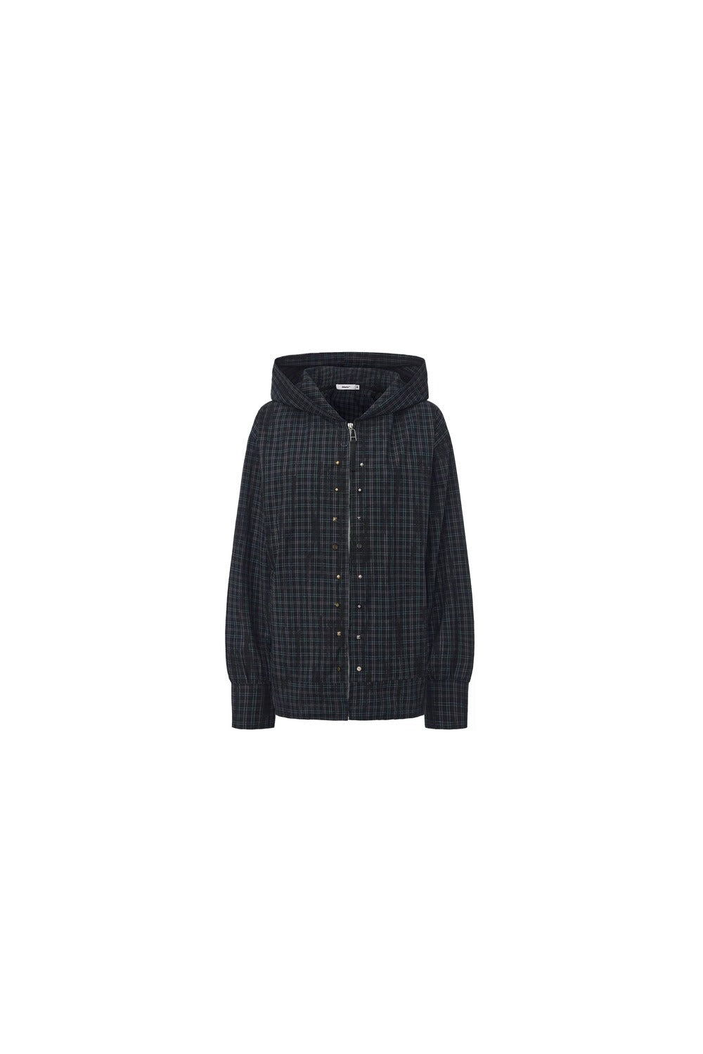 Hooded Distressed Shirt with Rivets