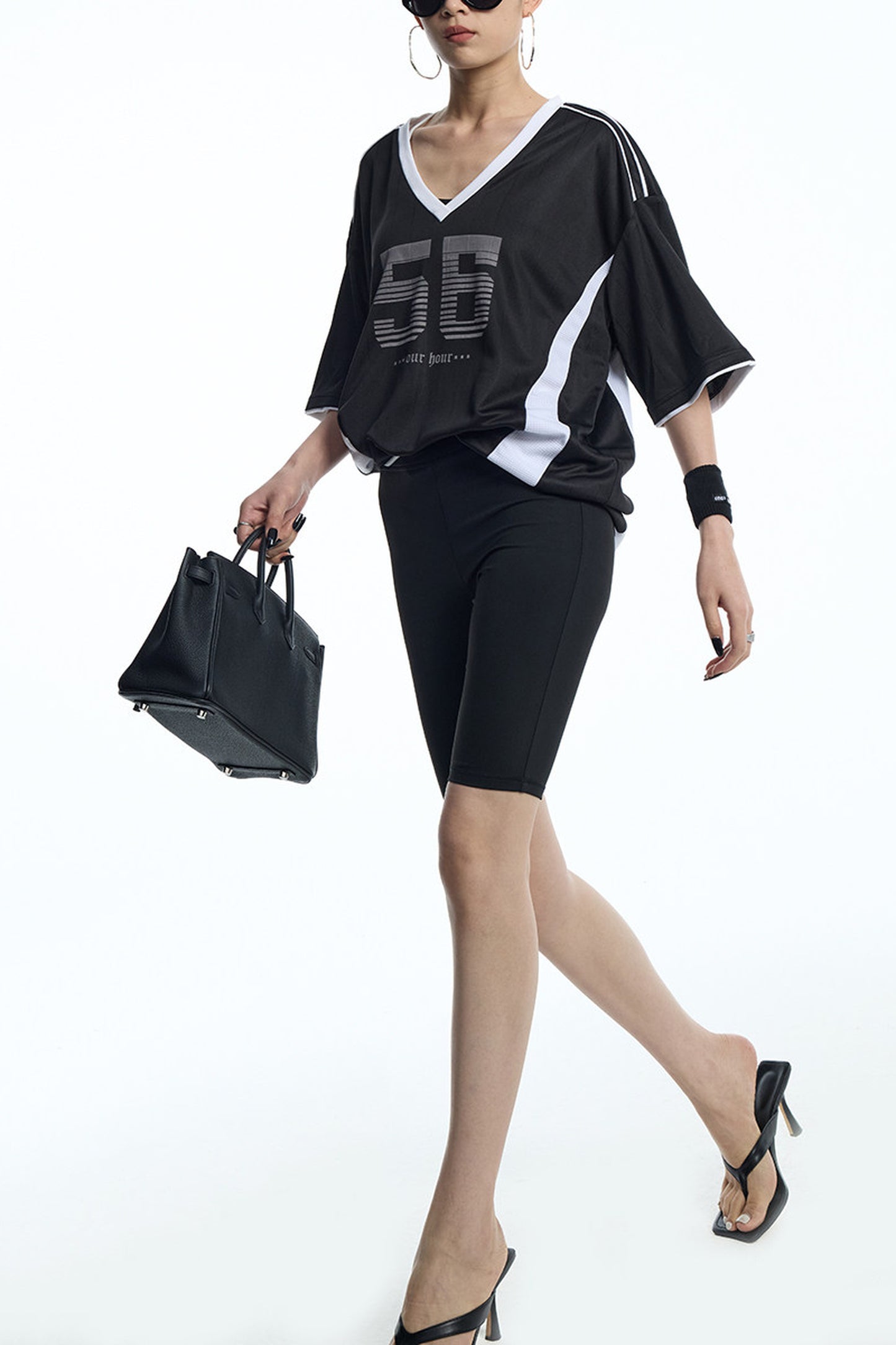 Loose V-Neck Jersey T-Shirt