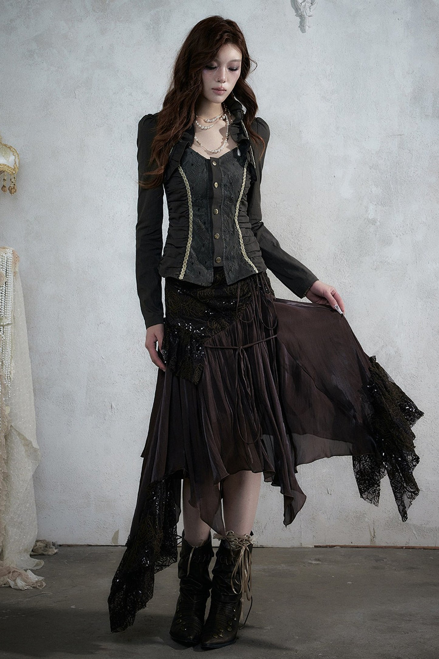 Romantic Lace Chiffon Skirt