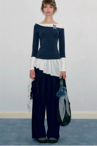 Haut en maille à pois d’automne