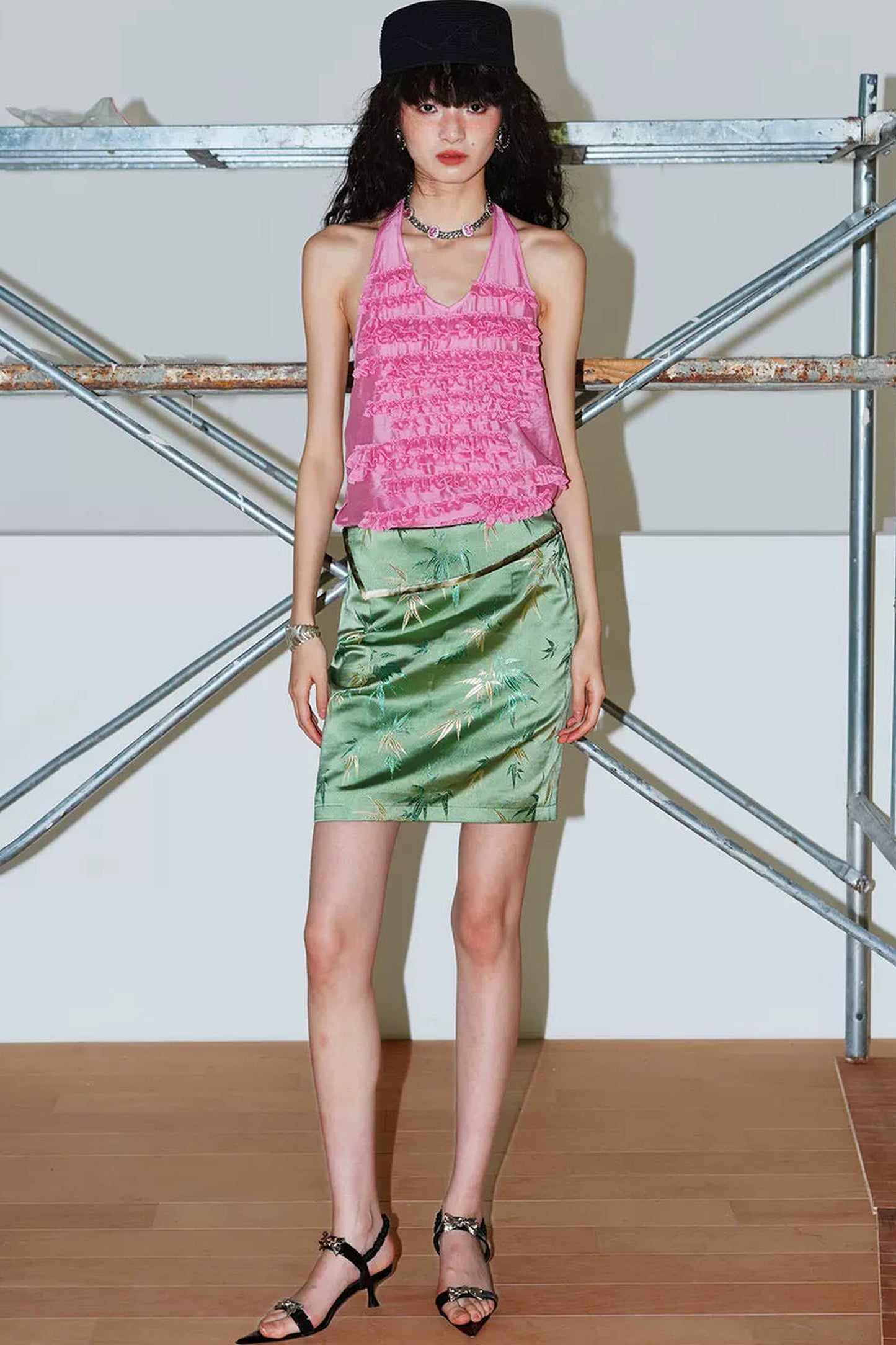 Bamboo Leaf Jacquard Skirt