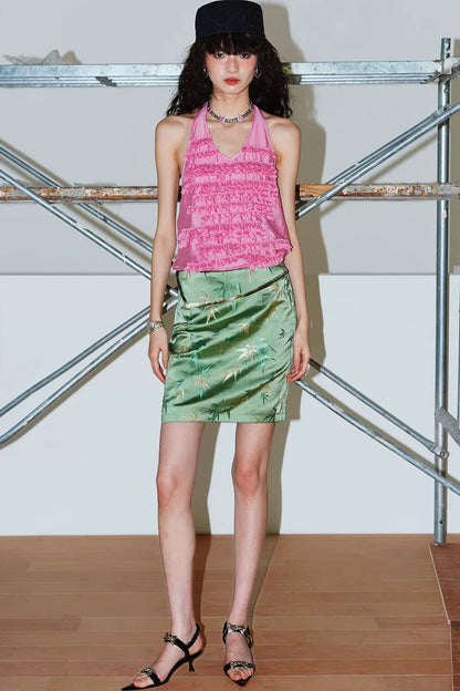 Bamboo Leaf Jacquard Skirt