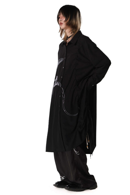 Snake Bone Deconstructed Irregular Longline Shirt